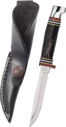Case Cutlery 17916 Buffalo Horn Hunter Stainless 3.125 In Leather Sheath