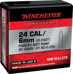 Winchester Wb243Sp80X .243 Win 80 Grain Pointed Soft Point 100 Count