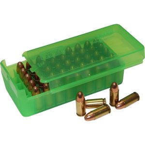MTM Case-Gard P-50 Original Series Flip Top Handgun Ammo Box .45 ACP Green