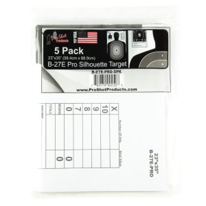 ProShot 23IN X 35IN B27 SILHOUETTE TARGET- PRO RED CENTER 5 PACK