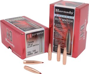 Hornady 28503 ELD Match 7mm .284 180gr Low Drag-Match (ELD-M)