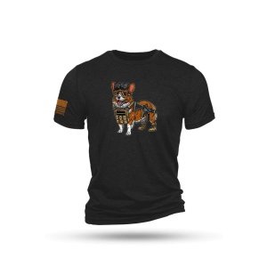 Nine Line Apparel Corgi Short Sleeve Shirt Charcoal Black Triblend M