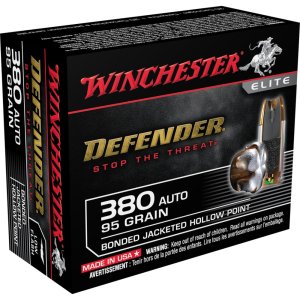 Winchester S380PDB 380 Auto 95 Grain Bonded Jacket Hollow Point 20 Rounds