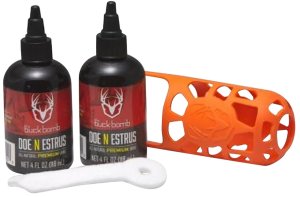 Buck Bomb Primetime Rut Kit - 4 oz. Doe N Estrous, Scent Hammock, Scent Wicks