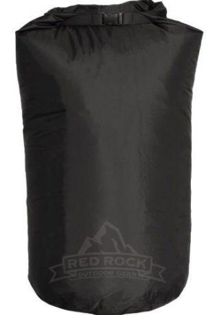 Red Rock Gear 80194BLK Waterproof 25L Roll Top Dry Bag