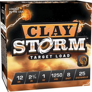 Fiocchi Clay Storm 12 Gauge 2-3/4 In 1oz #8 Shot 25/Box