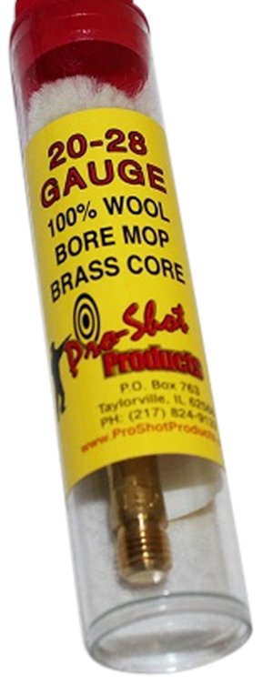 Pro-Shot MP20 20/28 Gauge Shotgun Bore Mop - Brass Core, 100% Cotton