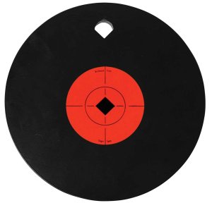 Birchwood Casey 47603 AR500 Steel Target 8 In Black Orange Single Hole