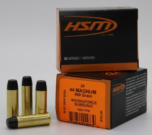 HSM 44M-19-N Subsonic 44 Rem Mag 400gr Hard Cast Lead FN 20rd