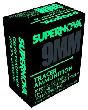 Piney Mountain PMSN9MMG 9mm Luger 119Gr Green Tracer FMJ 20 Rounds