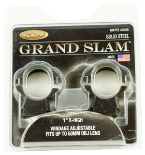 Weaver Grand Slam 49320 1" Scope Ring Set Extra High Matte Black