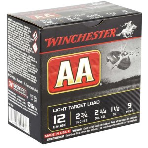 Winchester AA129 Light Target 12 Gauge 2.75 In 1 1/8 oz 1145 fps 9 Shot