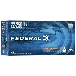 Federal Premium Power-Shok 22250A 22-250 Rem 55gr Jacketed Soft Point