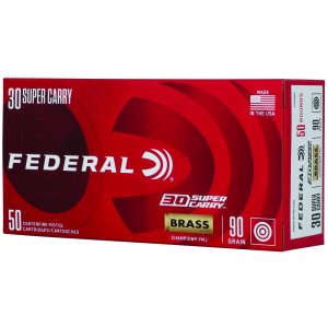 Federal C3090A Champion Defense 30 Super Carry, 90 Grain FMJ Bullet, 50 Rounds Box, Accurate Target Shooting Ammo