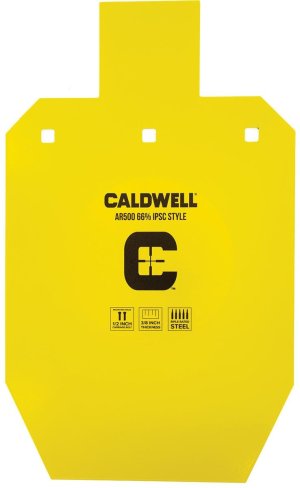 Caldwell 1116702 AR-500 Steel Target 66% IPSC Yellow 20"x12"x0.4"