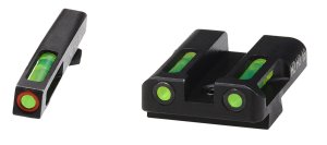 HiViz GLN525 LiteWave H3 Glock Sight Set Green Tritium Orange Outline