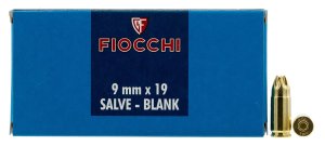 Fiocchi 9MMBLANK Pistol Training Blanks 9mm Luger 50/Box