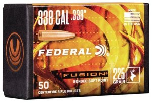 Federal FB338F2 338 Caliber 225GR Bonded Soft Point Bullets 50/Box