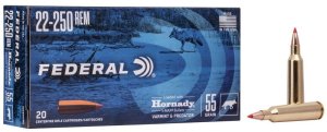 Federal Premium V22250VM2 22-250 Rem 55gr Hornady V-Max 20/Box