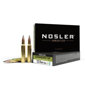 Nosler 40150: .223 Remington E-Tip 55 Grain, Brass Cased, Centerfire Rifle Ammo, 200 Rounds