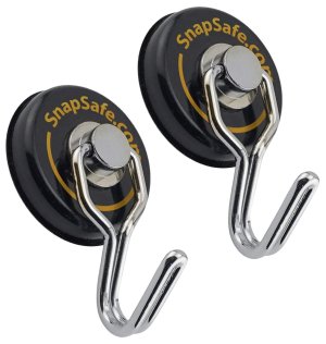 SnapSafe 75914 Magnetic Swivel Hooks 1.25in Rare Earth 2-Pack