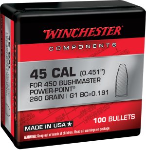 Winchester Power-Point WB450P260X 450 Bushmaster 260 gr 100/Box