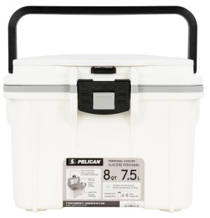 Pelican 8QT Elite Cooler 8Q-1-WHTGRY White Gray 8 Quart Capacity