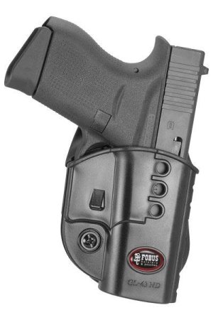 Fobus Evolution GL43NDLH OWB Black Polymer Paddle Holster Glock 43