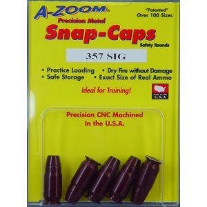 A-Zoom 15159 Precision Pistol Snap Caps, 357 Sig Caliber, Aluminum, 5 Pack