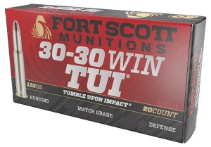 Fort Scott Munitions 3030130SCV TUI 30-30 Win 130gr Solid Copper Ammo 20rd