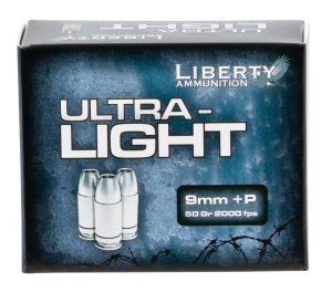 Liberty Ammunition LAUL9052 9mm Luger +P 50 Grain HP 20 Rounds
