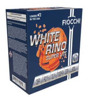 Fiocchi White Rino Super Light 12Ga 2.75In #7.5 Lead 25Rd