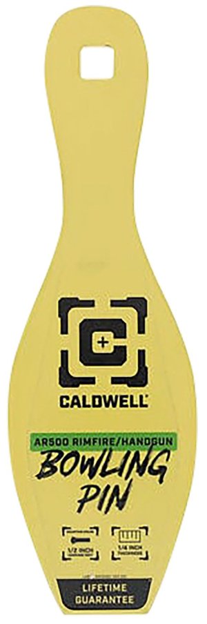 Caldwell AR500 1/4" Rimfire/Handgun Bowling Pin Target Yellow 4002312