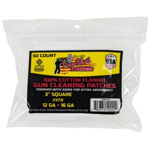 Pro-Shot 100% Cotton Flannel Patches 12-16ga. 50-ct-709779500222