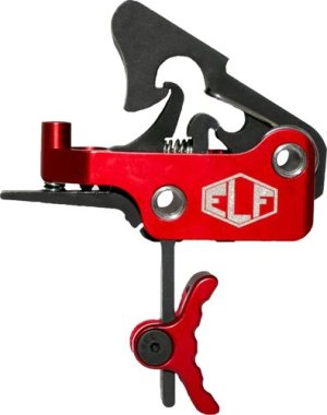 Elftmann APEX-R-C AR-15 Curved Trigger, Adjustable 2.75-7 lbs, Red