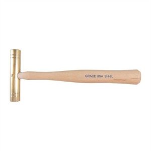 Grace USA GRBH8L 8 oz Long Brass Hammer with Wood Handle