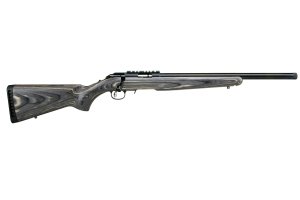 Ruger 8349 American Rimfire Target 22 WMR, 18" Threaded Bull Barrel, Satin Blued Alloy Steel, Black Laminate Stock, 9-Round Capacity, Optics Ready