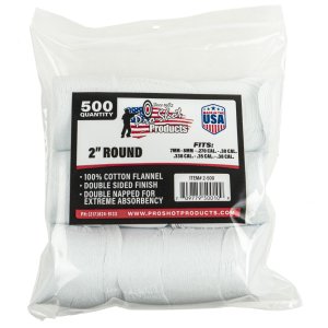 Pro-Shot 2-500 Cotton Flannel Cleaning Patches .270-.38 Caliber 500 Count