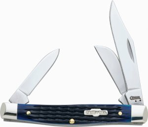 Case Medium Stockman Folding Knife 3 Blades 3.625 in Blue Bone