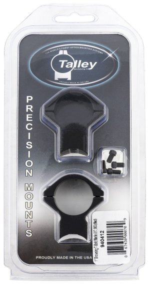 Talley 940412 Scope Mount/Ring Combo 1" Medium Black Aluminum