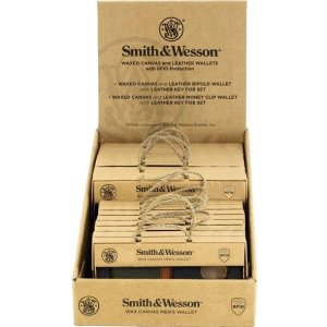 Smith & Wesson Men's Wax Canvas Wallet Gift Set Display 12/ct