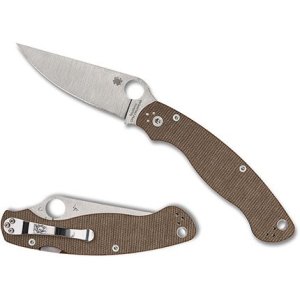 Spyderco C36MPCW2 Military 2 Brown Canvas Micarta CPM CRU-WEAR Knife