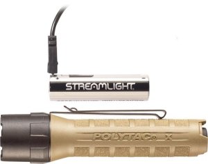 Streamlight PolyTac X USB Flashlight 600 Lumen Coyote Brown 88615