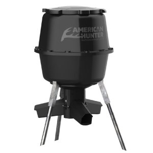 GSM Outdoors AH225GRAV 30 Gal Black Gravity Feeder w/Nesting Hopper