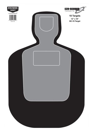 Birchwood Casey EZE-Scorer BC-19 Target 12x18in Paper 10 Pack