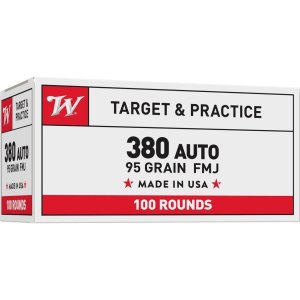 Winchester Ammo USA380VP USA 380ACP 95gr Full Metal Jacket Flat Nose 100
