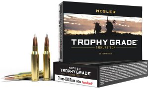 Nosler Trophy Grade Rifle Ammunition 7mm-08 Rem. 140 gr. AB SP 20 rd.