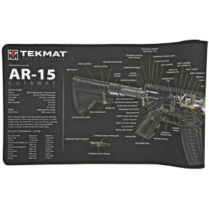 TekMat TEKR44AR15CA AR-15 Cutaway Cleaning Mat 44" Rubber Black/White
