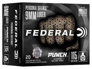 Federal 9MM LUGER 115GR PUNCH JHP 20 PD9P2