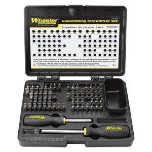 Wheeler 72-Piece Professional Gunsmithing Screwdriver Kit, S2 Tool Steel, Hardened 56-58 Rockwell C, Black/Yellow